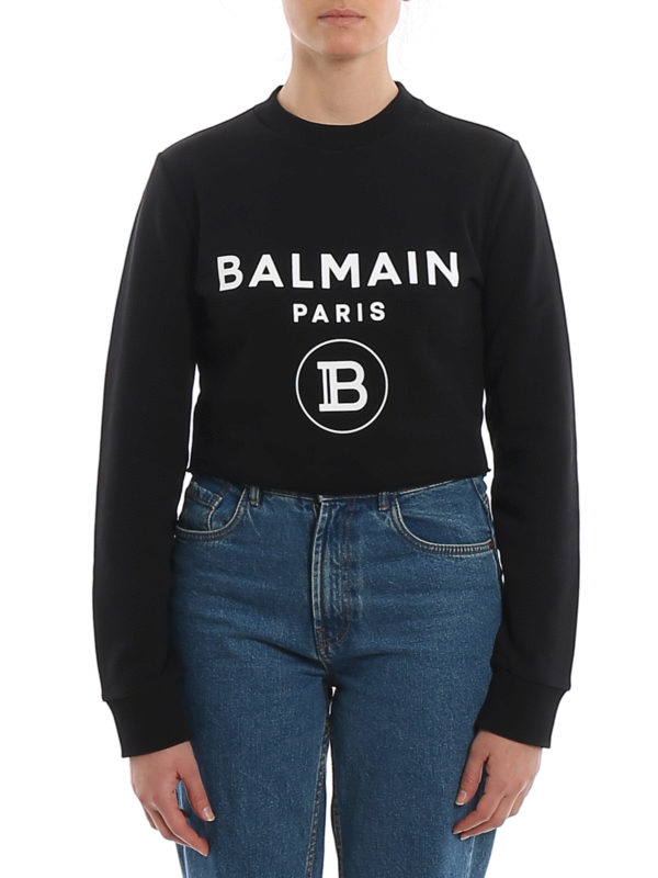 balmain cropped sweatshirt