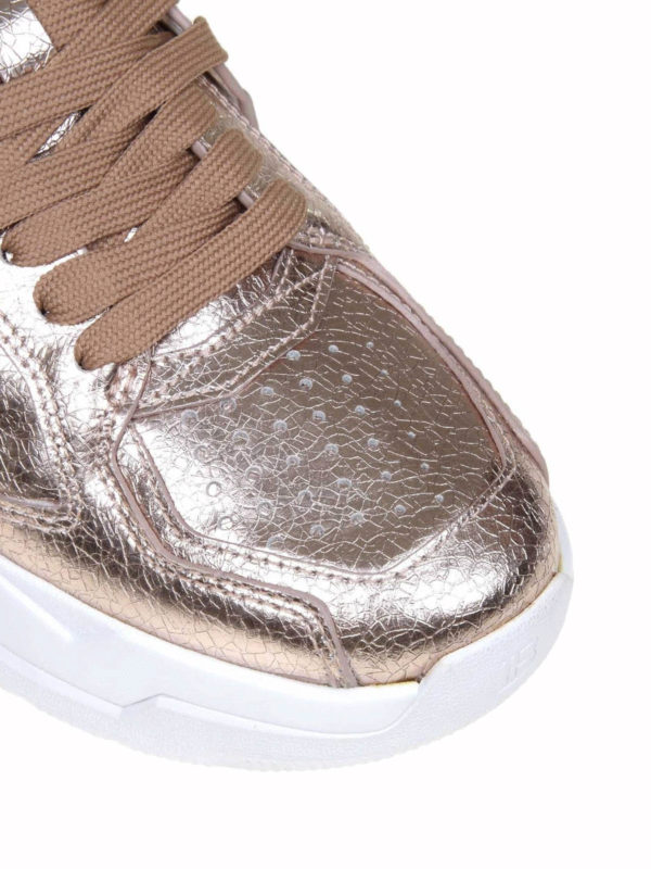 metallic leather sneakers