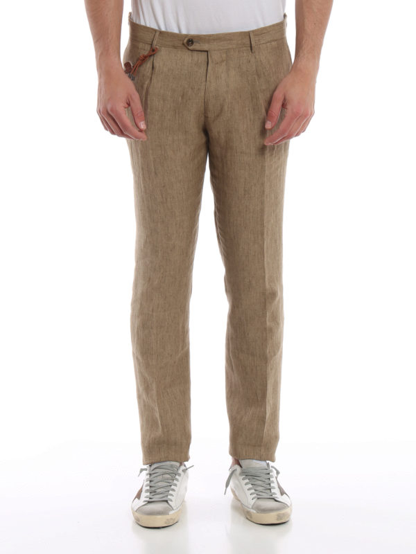 Milano beige linen trousers 