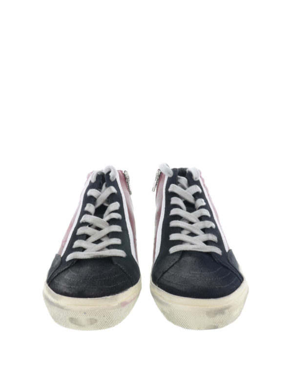 zipped mid top sneakers