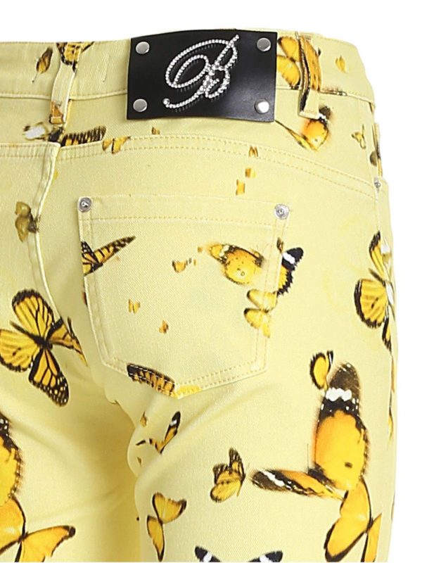 Blumarine Butterflies print pants in yellow casual trousers 25202125