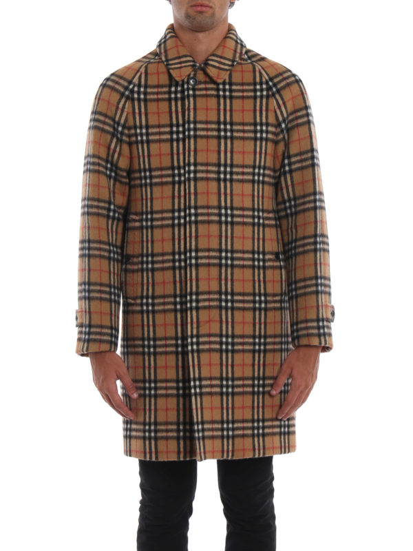 Knee length coats Burberry - Camden vintage check alpaca wool car coat -  8002600