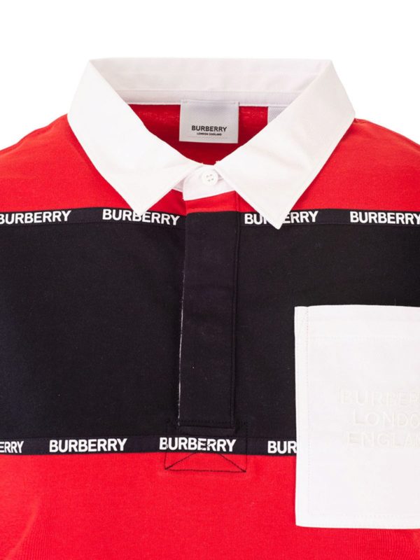 burberry logo tape polo t shirt