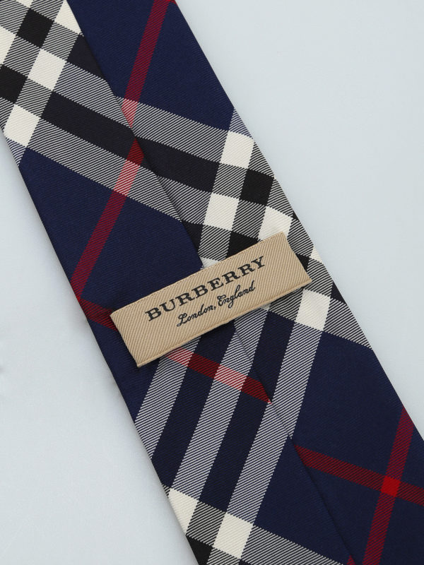 کراوات، پاپیون Burberry - Manston blue Vintage check silk tie - 8002113