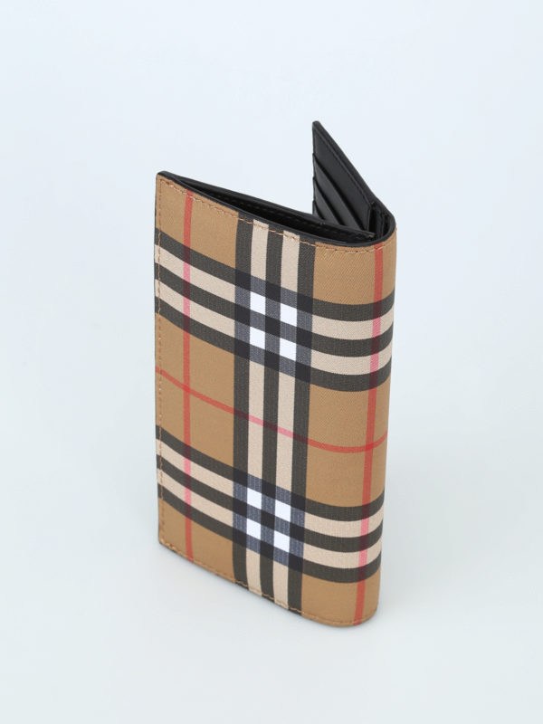burberry vintage check and leather continental wallet