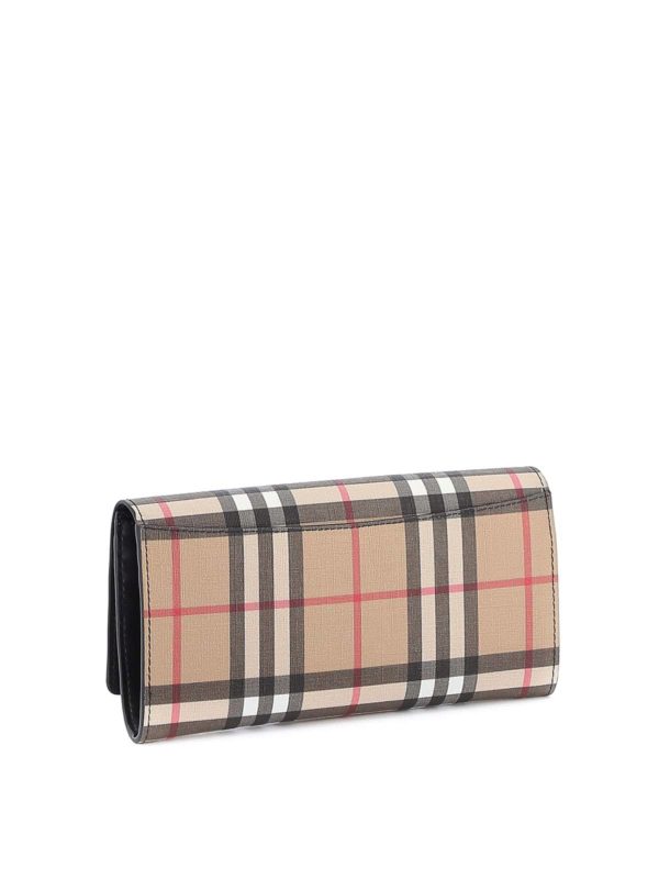 burberry vintage check and leather continental wallet