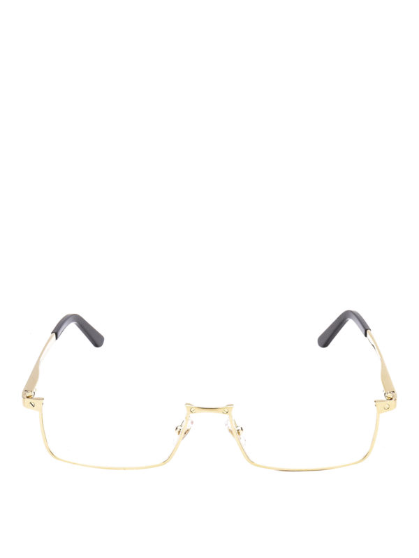 Gold titanium half rim eyeglasses 