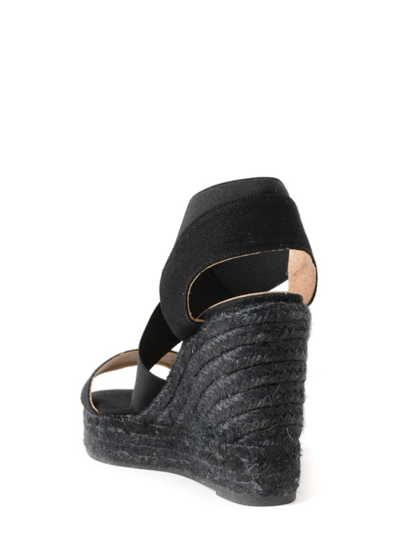 elastic wedge espadrilles