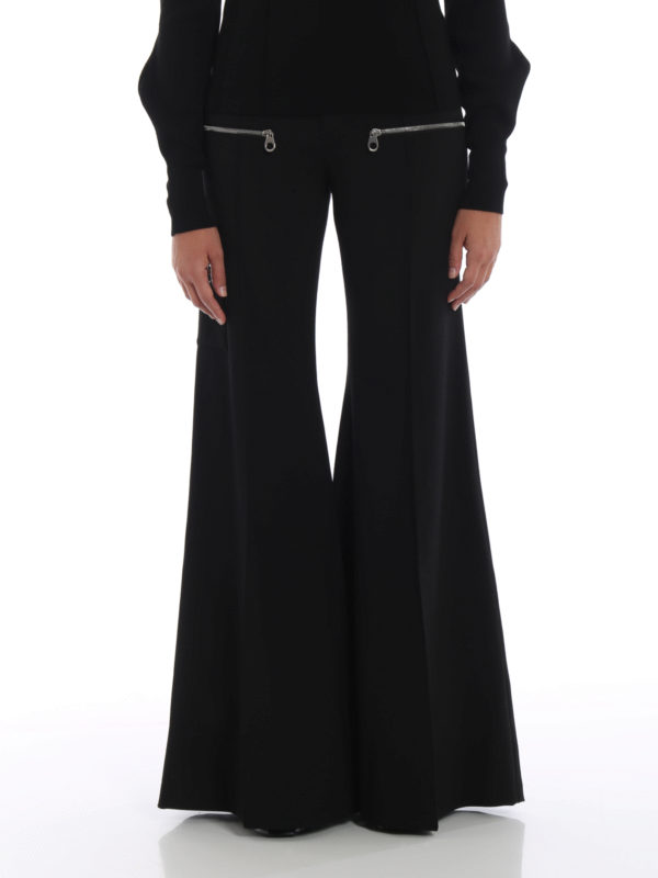 Stretch wool flared trousers 