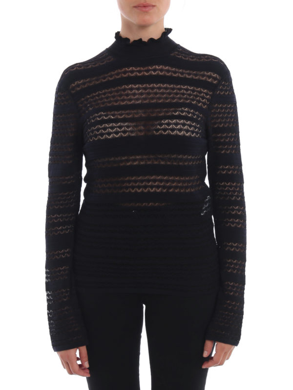 یقه اسکی Chloe' - Striped wool blend 