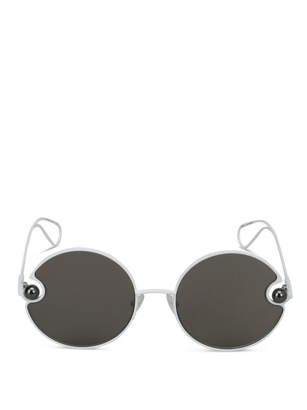 round sunglasses white