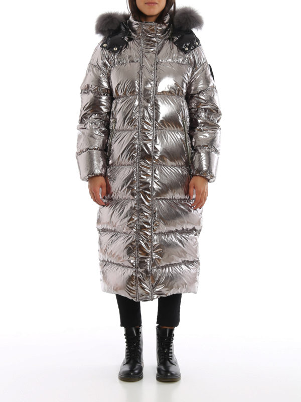 metallic padded coat