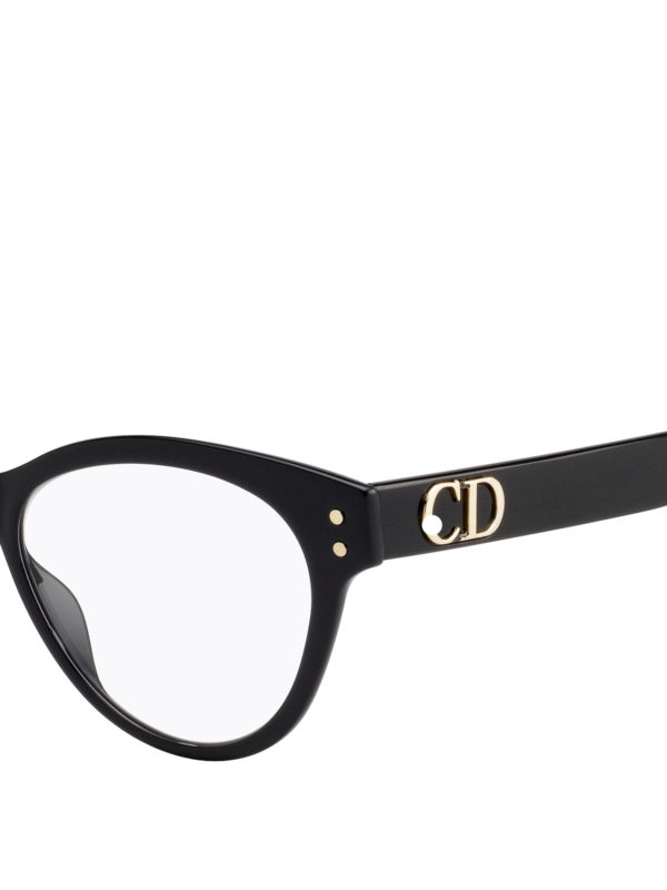iKRIX DIOR: Glasses - Black glasses with gold-tone logo at temples