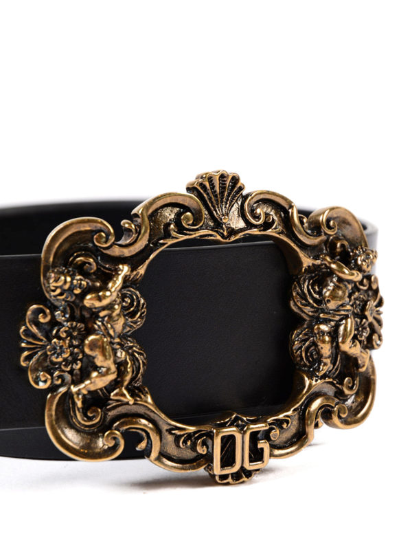 Belts Dolce & Gabbana - Baroque buckle leather belt - BC4197AC49380999