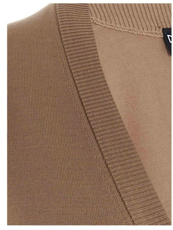 Maxi cardigan with belt in beige 