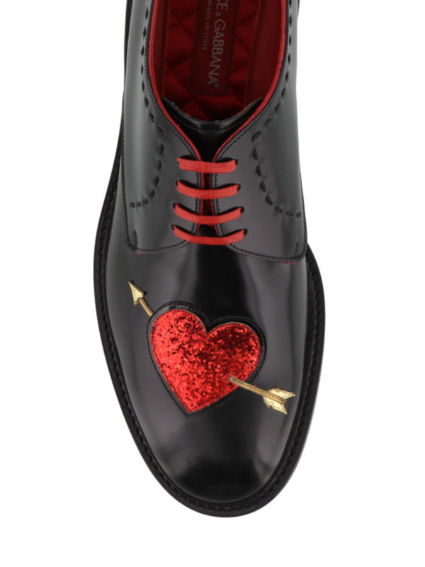 Lace-ups shoes Dolce & Gabbana - Glitter heart patch Derby shoes -  A10208AI70889650