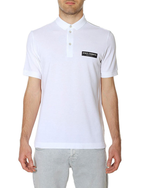 dolce and gabbana white polo shirt