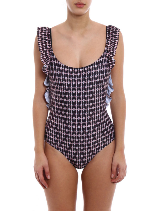 iKRIX DONDUP: one-piece - Flounced one-piece printed swimsuit