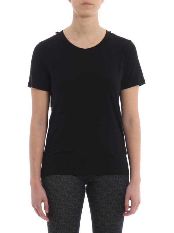 Woven detail black viscose blend 