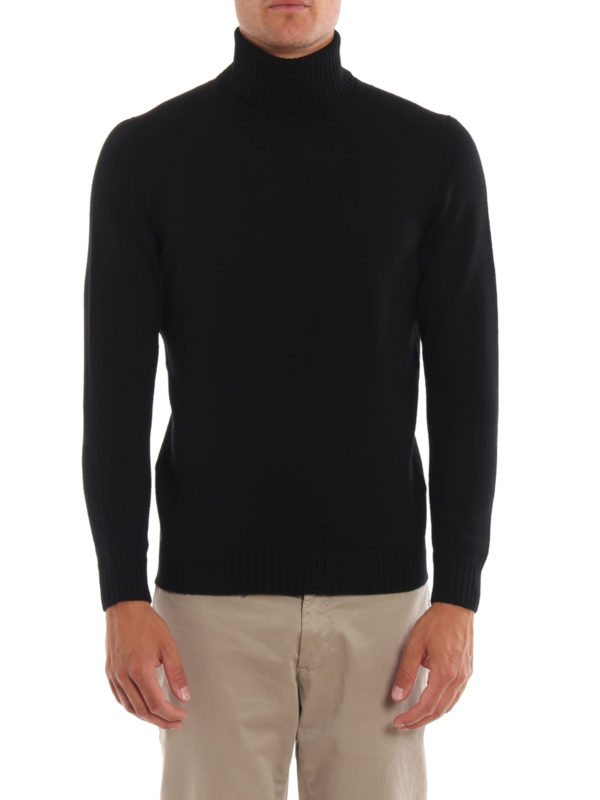 black wool turtleneck