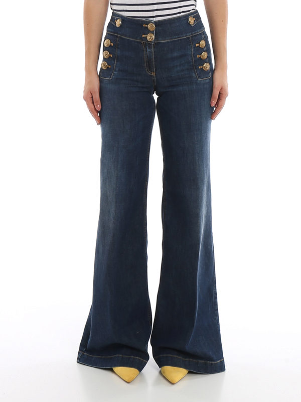 iKRIX ELISABETTA FRANCHI: flared jeans - Flared jeans with gold-tone buttons