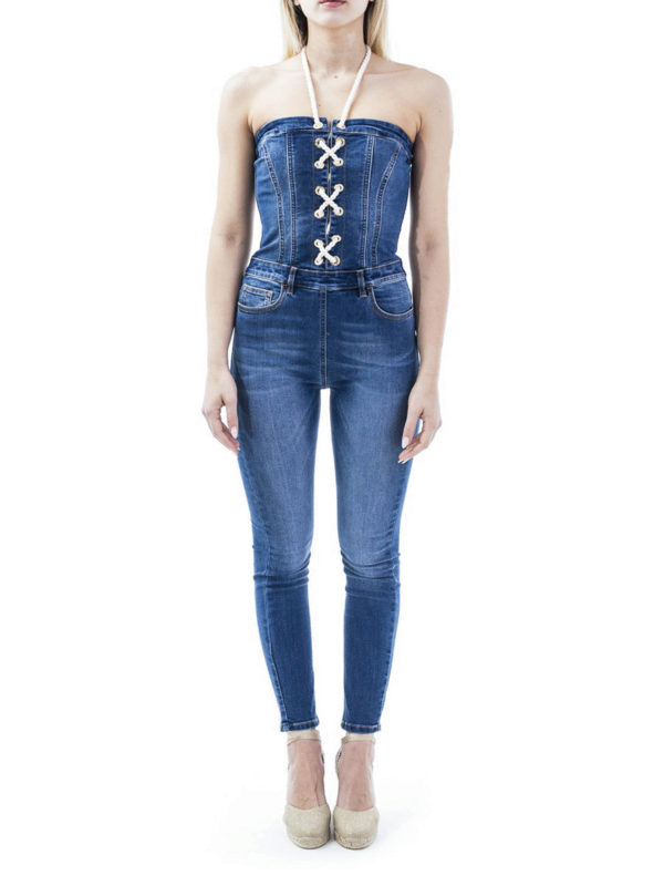 elisabetta franchi denim jumpsuit