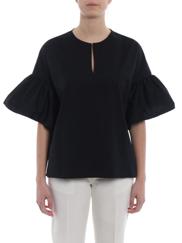 black poplin blouse