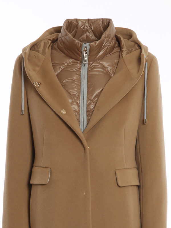 Detachable vest wool blend coat 