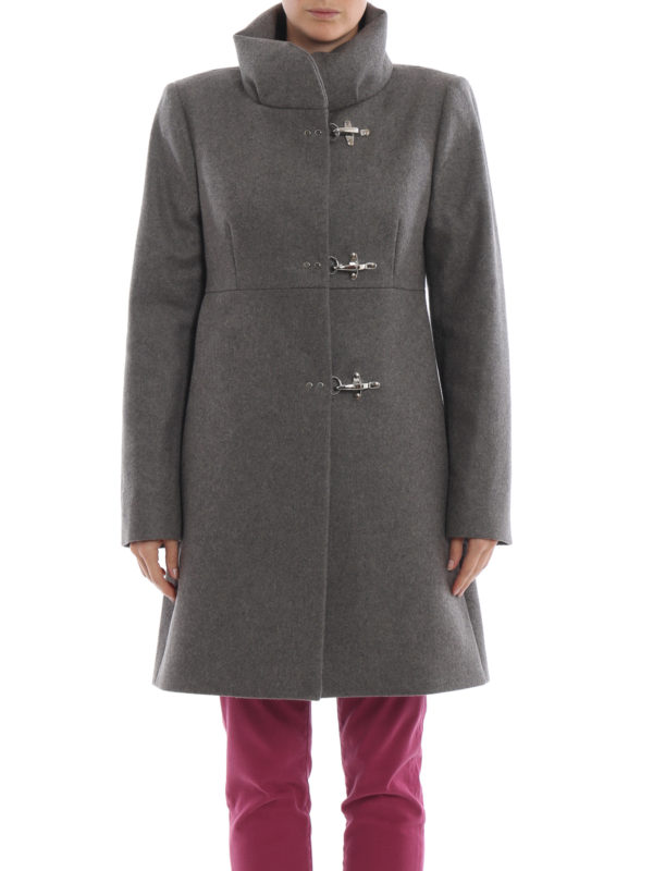 Romantic grey wool and cashmere short 