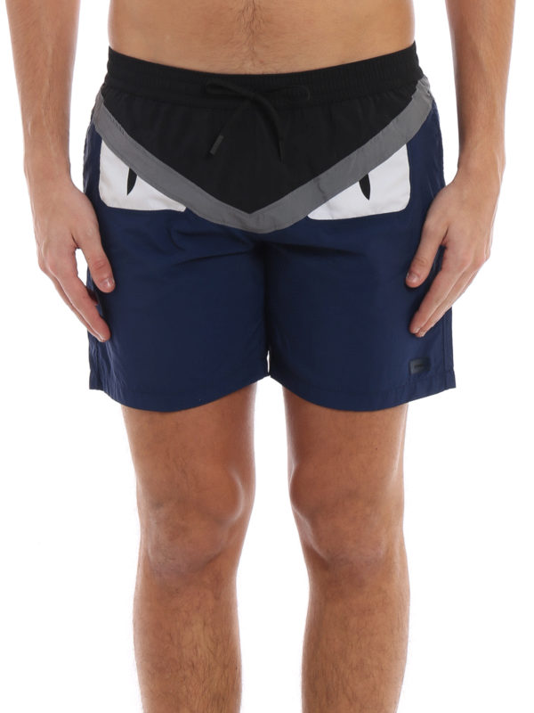 fendi swim shorts blue