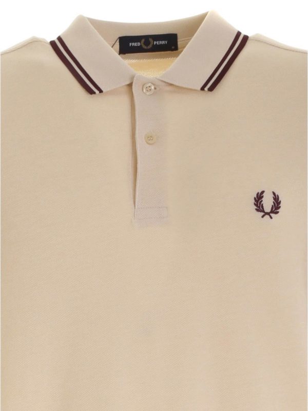 Polo shirts Fred Perry - Embroidered logo polo shirt in cream color ...