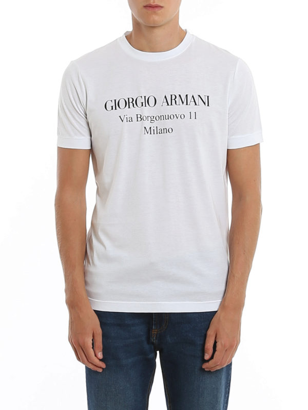 T-shirts Giorgio Armani - Logo print cotton jersey T-shirt - 3GST57SJMCZU090