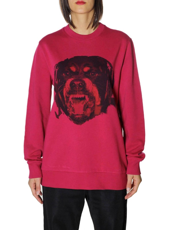 Sweatshirts & Sweaters Givenchy - Rottweiler print fuchsia sweatshirt -  BW700E3035675