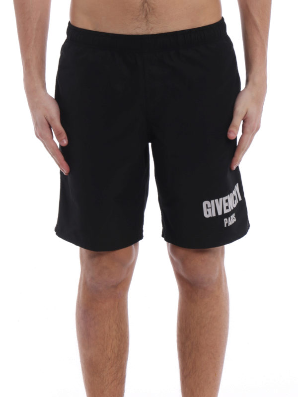 Printed logo nylon swim pants 