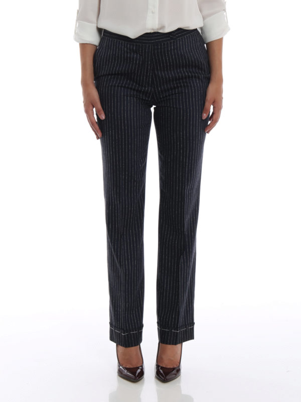 Venice pinstripe wool and silk trousers 