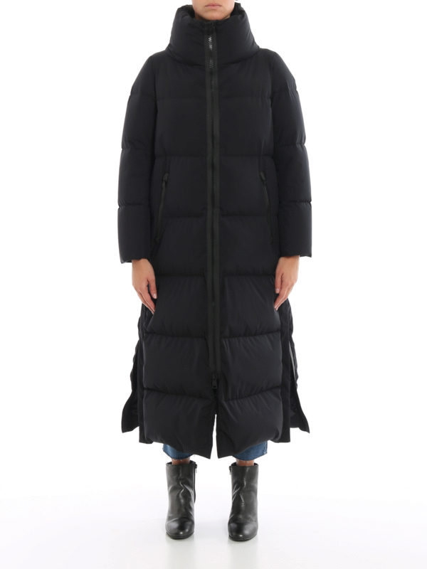 water repellent long padded parka