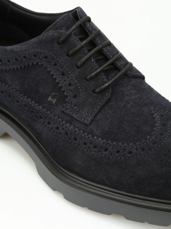 derby brogue shoes in black suede