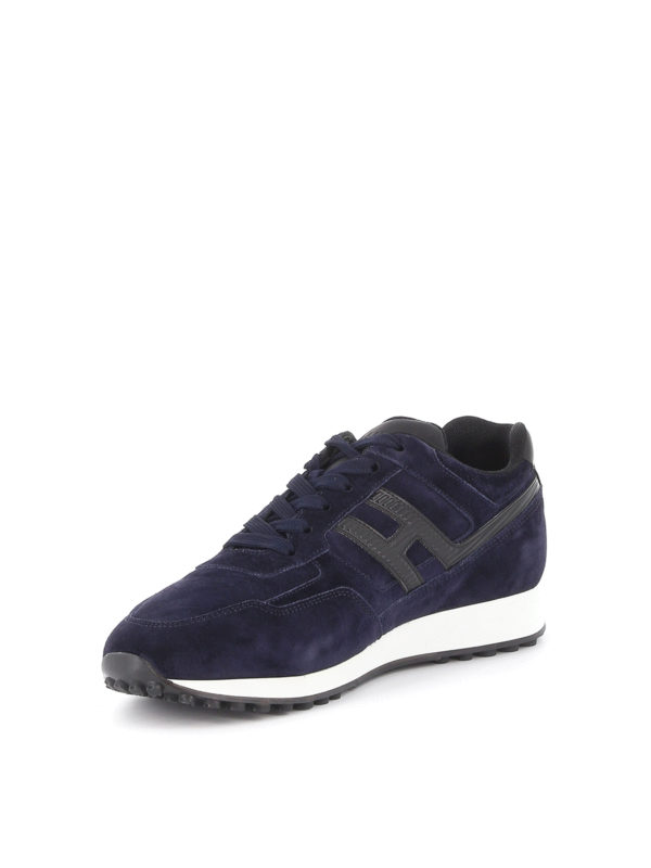 Hogan - H383 blue suede sneakers - trainers - HXM4290BD80LJD4126