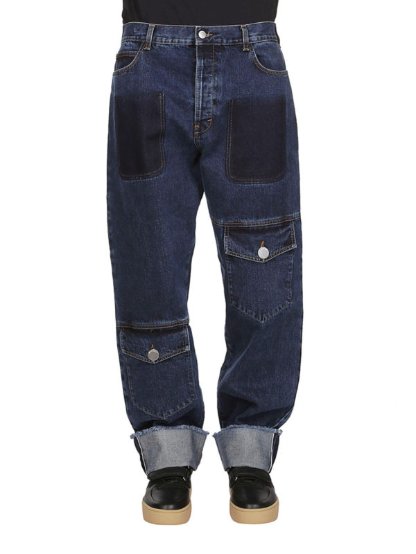 JW Anderson Multi Pocket Denim Jeans Straight Leg Je