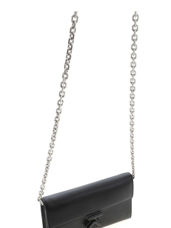 black silver chain cross body bag