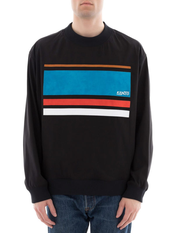 Colourful nubuck bands sweatshirt 
