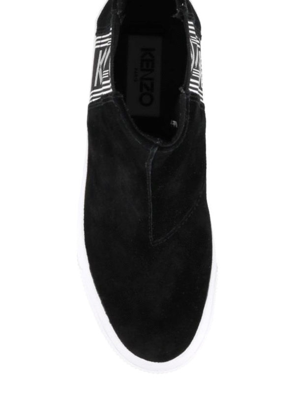 Black suede slip on trainers Clearance