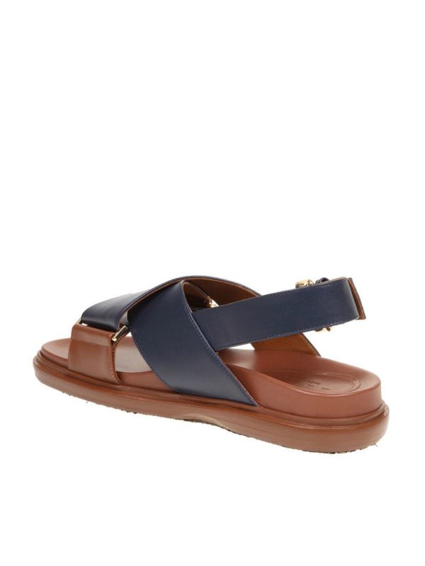 Sandals Marni - Fussbett sandals in brown and blue - FBMS011601P3614ZN047