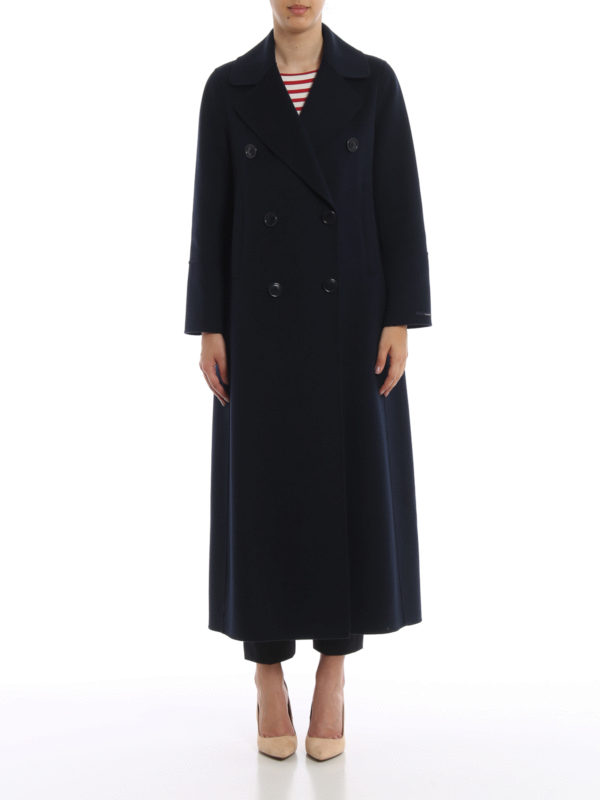 wool double breasted long coat