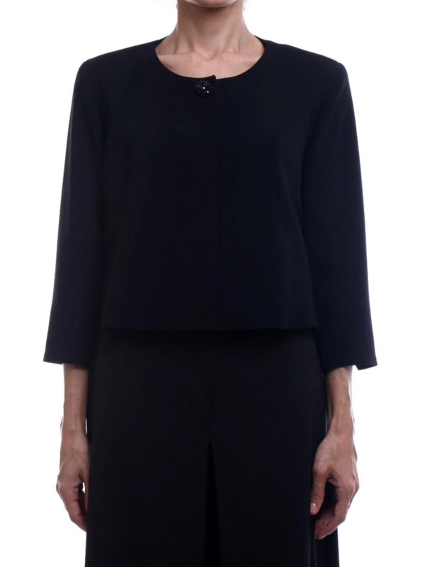 Victor black cady cropped jacket 