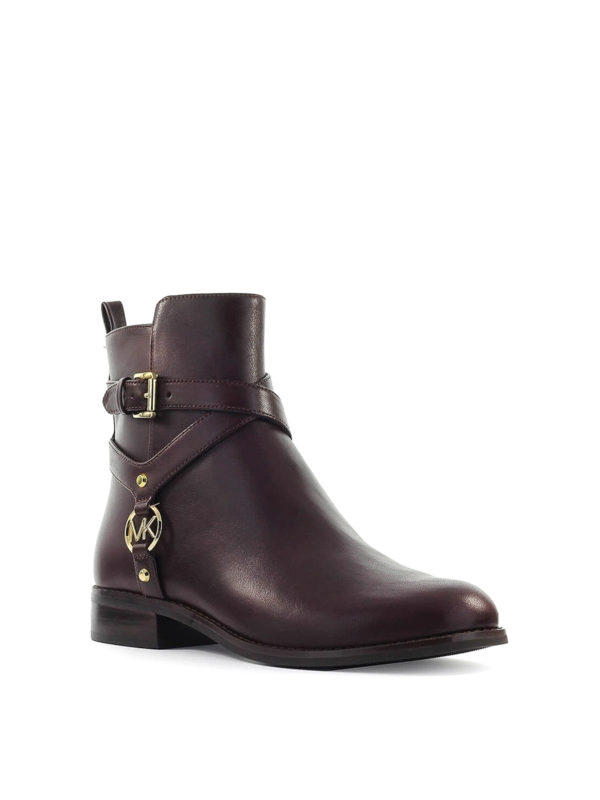 preston leather and logo ankle boot