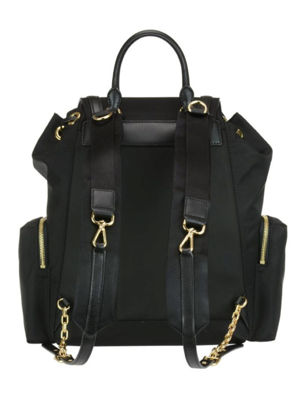 Mott L black nylon diaper backpack 