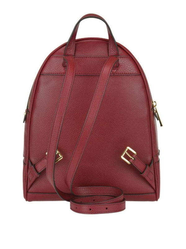 dark red backpack