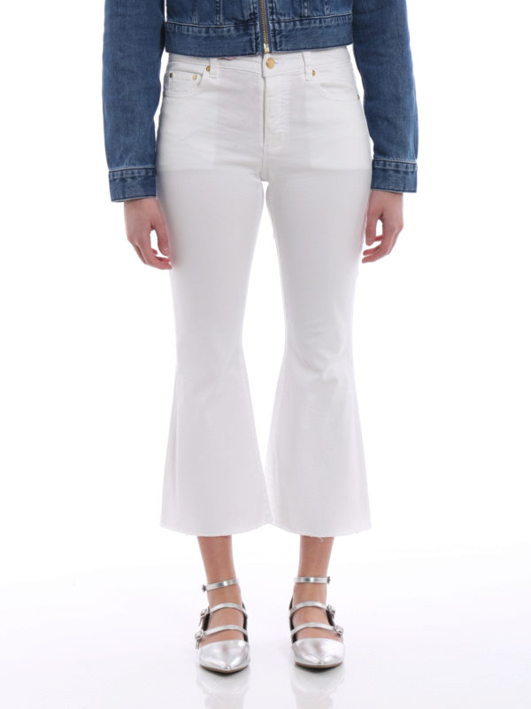 iKRIX MICHAEL KORS: flared jeans - Crop flared white cotton jeans