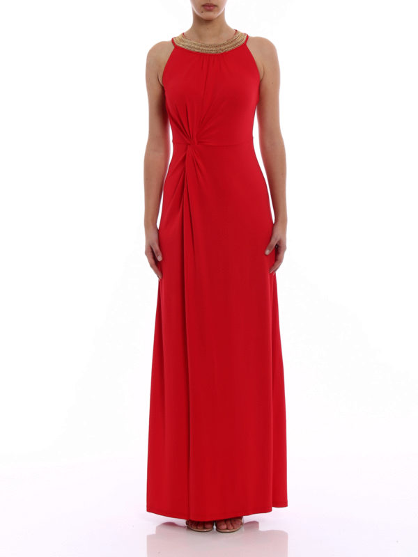 michael kors red maxi dress